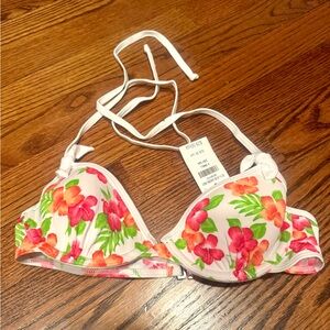 Hollister Pink and Green Push-Up Bra